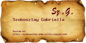 Szoboszlay Gabriella névjegykártya