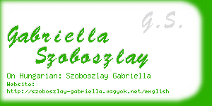 gabriella szoboszlay business card